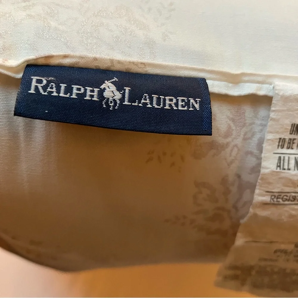 2 Ralph Lauren Polyester Fill Bed Pillow Cotton Cover White USA Made 20 X 28